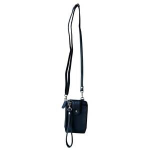 NEW ROMA LEATHERS women's leather phone bag with credit card slots and adjustabl